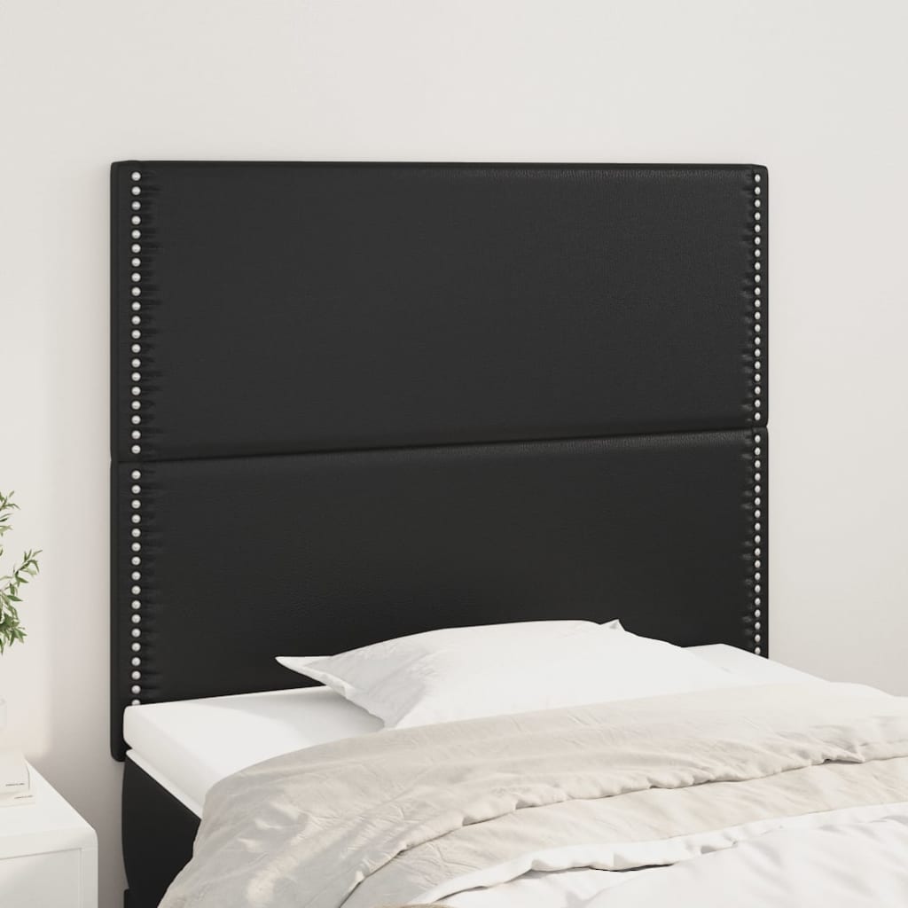 Cabeceira preta 90x5x118/128 cm couro sintético