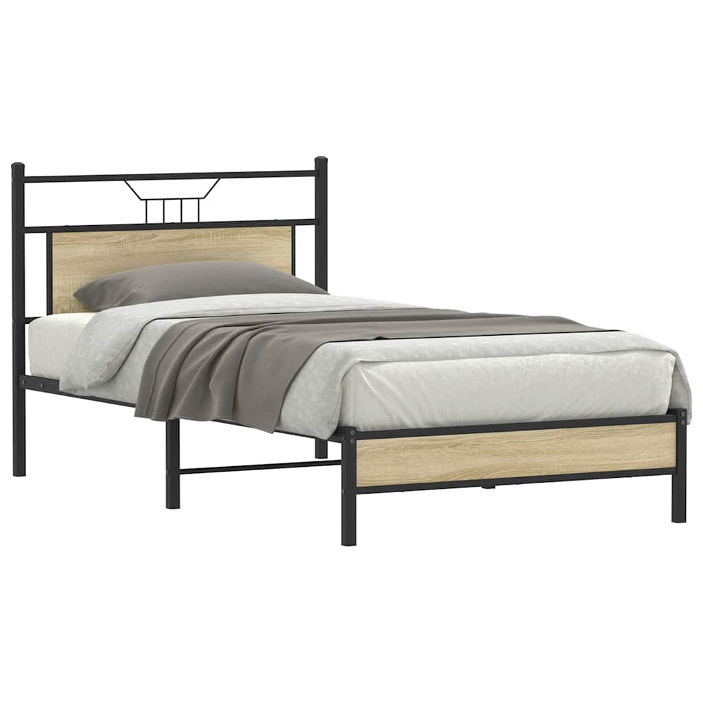 Estrutura cama s/ colchão derivados de madeira carvalho sonoma