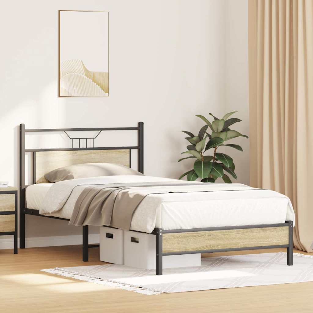 Estrutura cama s/ colchão derivados de madeira carvalho sonoma