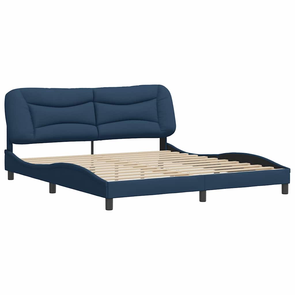 Estrutura de cama sem colchão hvar 180x200 cm tecido azul