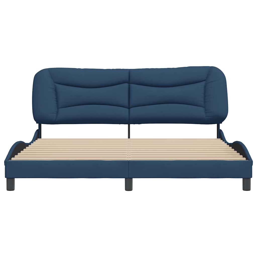 Estrutura de cama sem colchão hvar 180x200 cm tecido azul