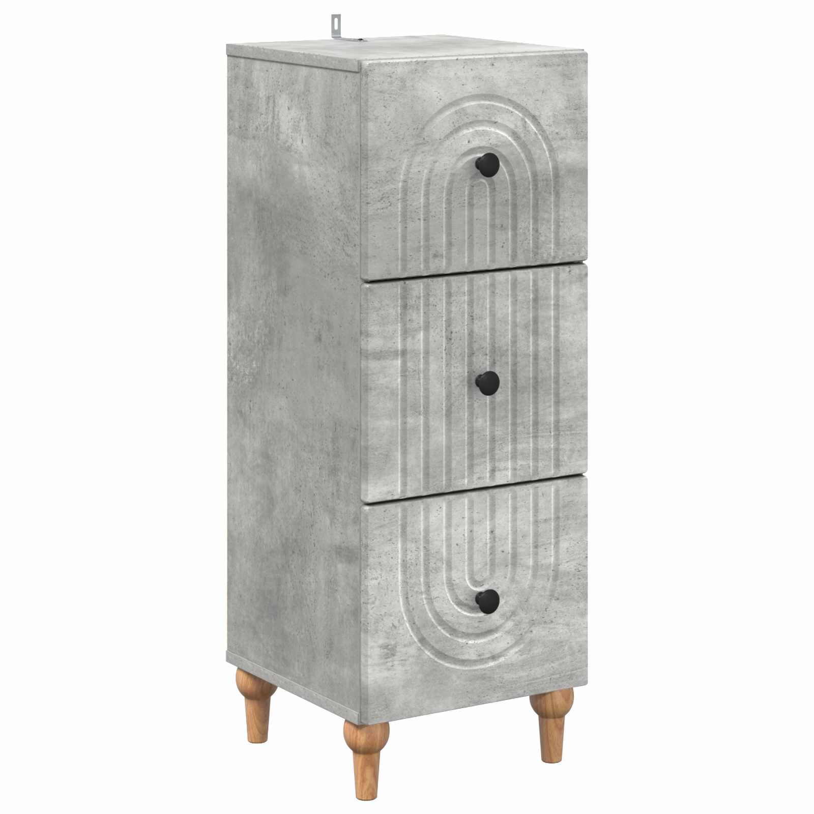 Gabinete de gavetas cinzento cimento 33 x 34,5 x 90 cm