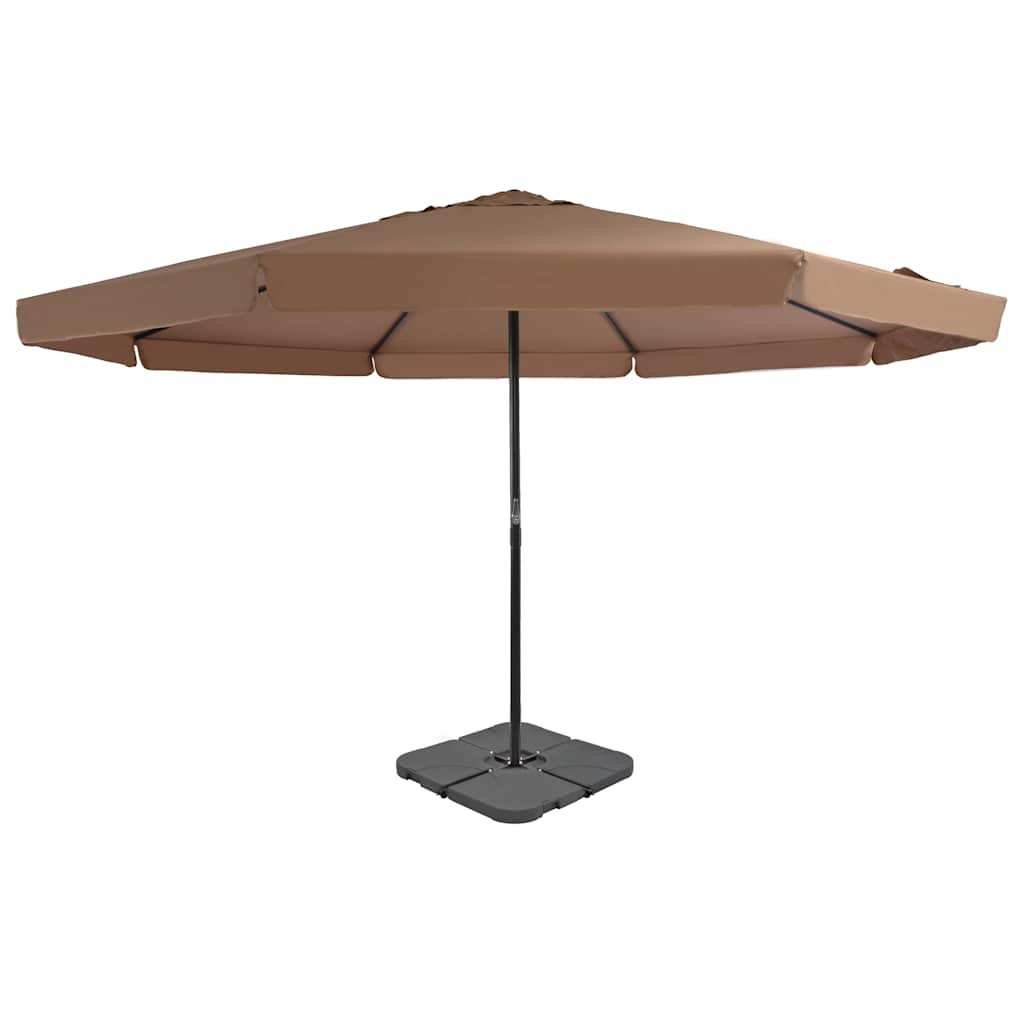 Guarda-sol de jardim com base portátil cinzento-acastanhado