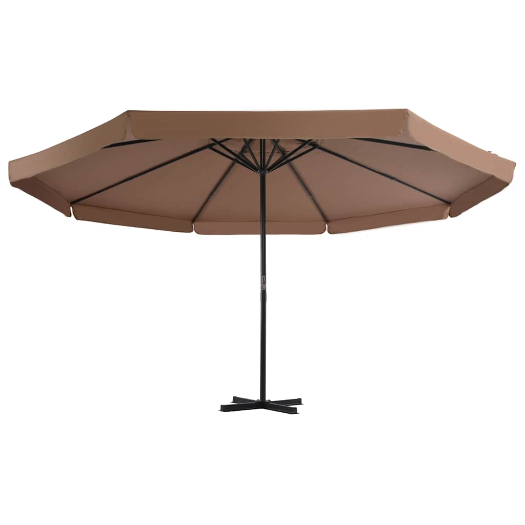 Guarda-sol de jardim com base portátil cinzento-acastanhado