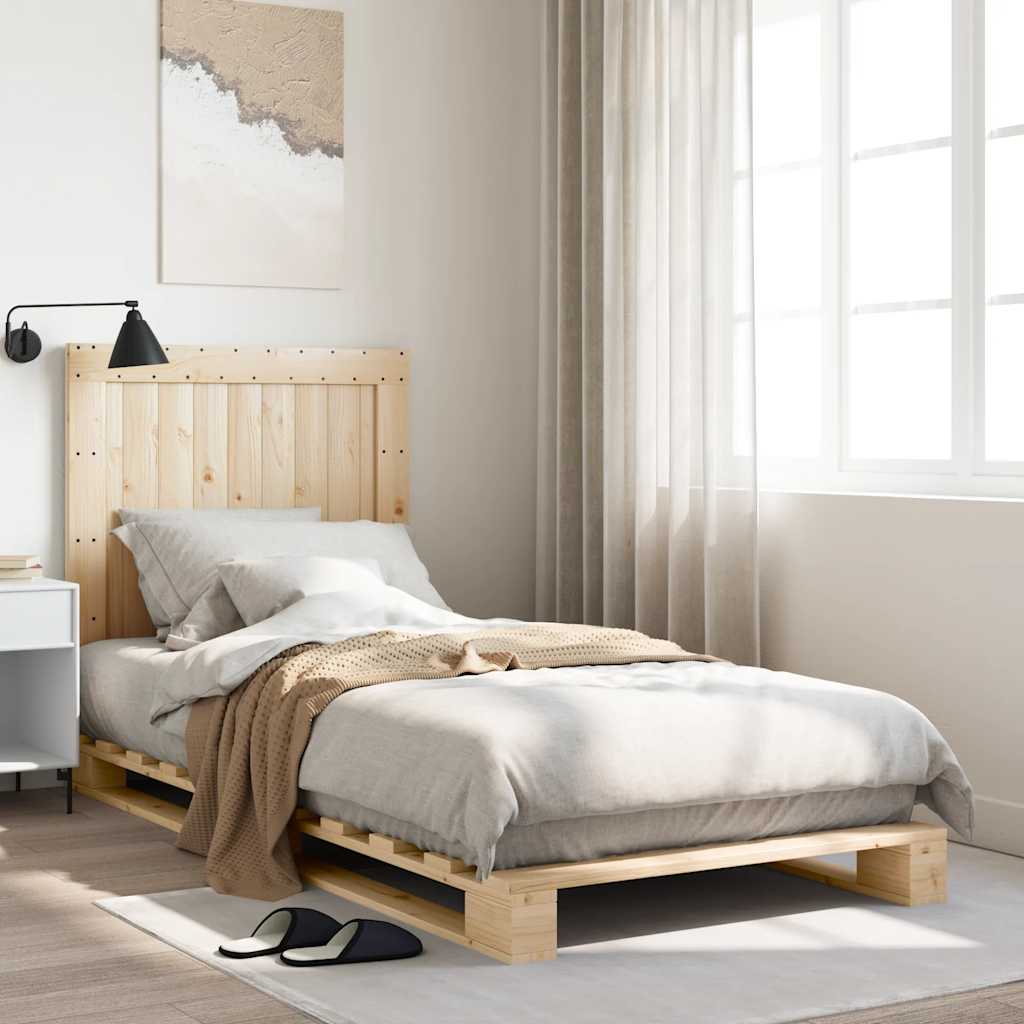 Estrutura de cama com cabeceira 90x200 cm pinho maciço
