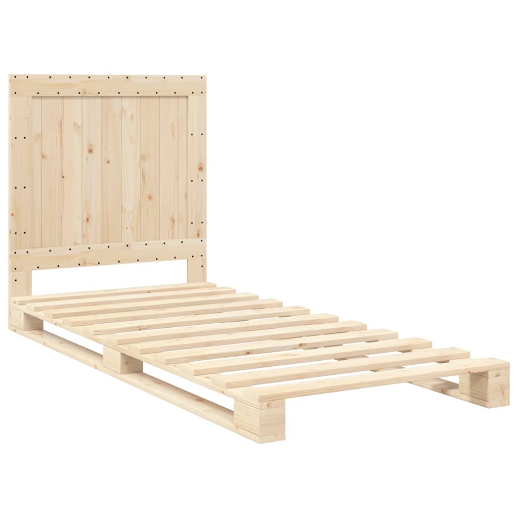 Estrutura de cama com cabeceira 90x200 cm pinho maciço