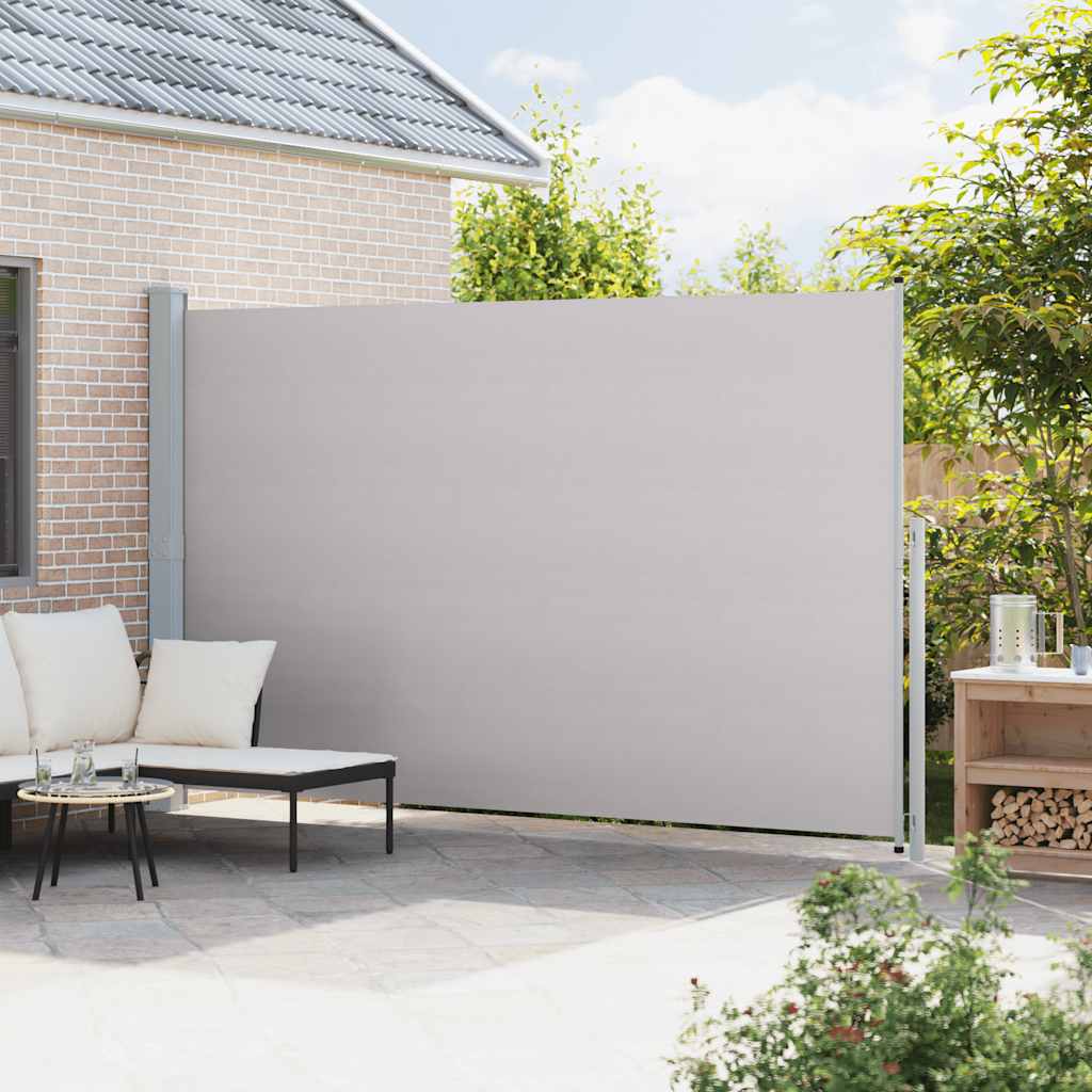 Toldo lateral retrátil para pátio 220x500 cm cinzento