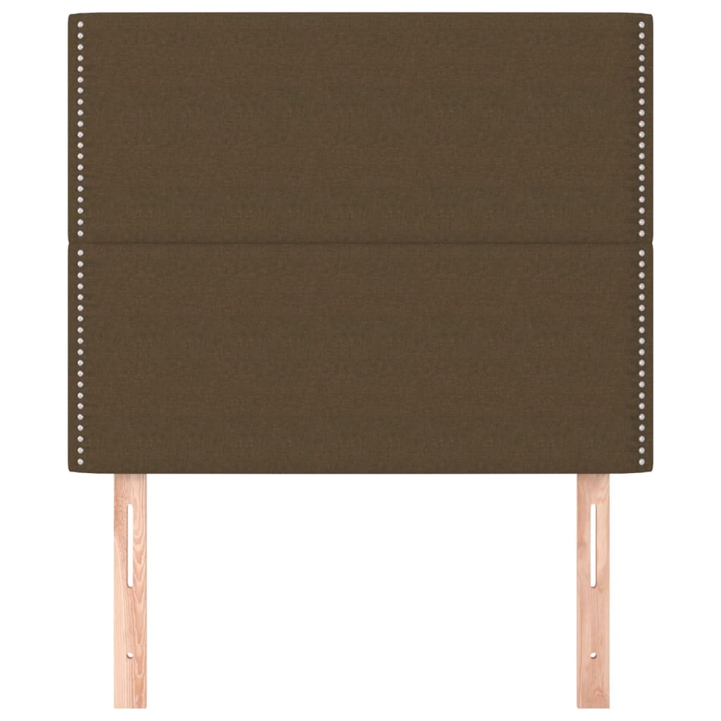 Cabeceira 90x5x118/128 cm tecido castanho escuro