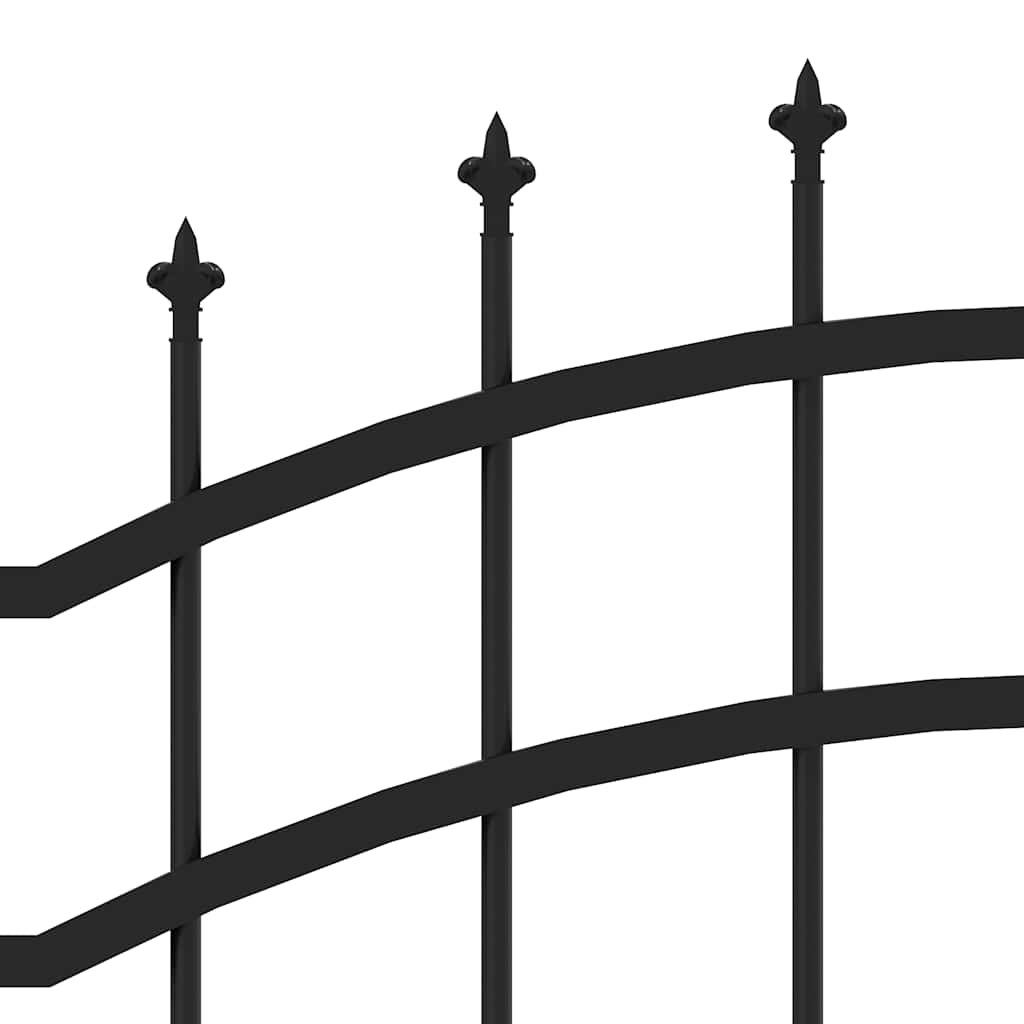Cerca de jardim woerden com ponta em forma de lança, preto, 240x125 cm, em aço.