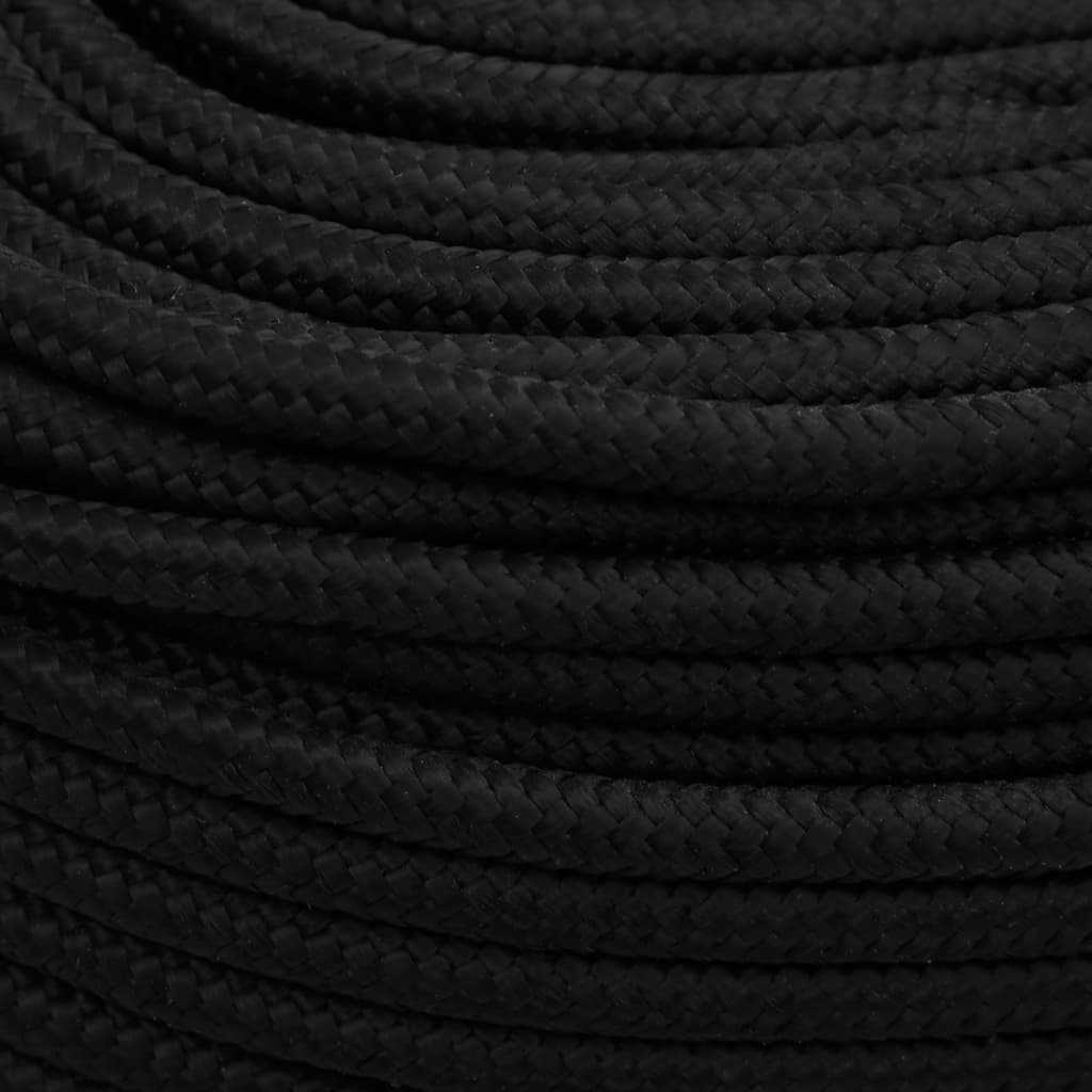 Corda de trabalho 8 mm 25 m poliéster preto