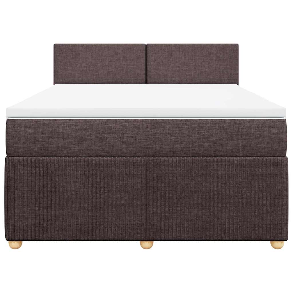 Cama com molas/colchão 140x190 cm tecido castanho-escuro