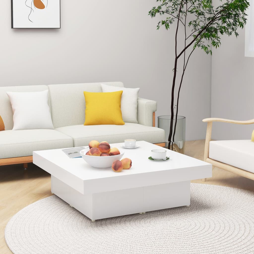 Mesa de centro 90x90x28 cm derivados de madeira branco