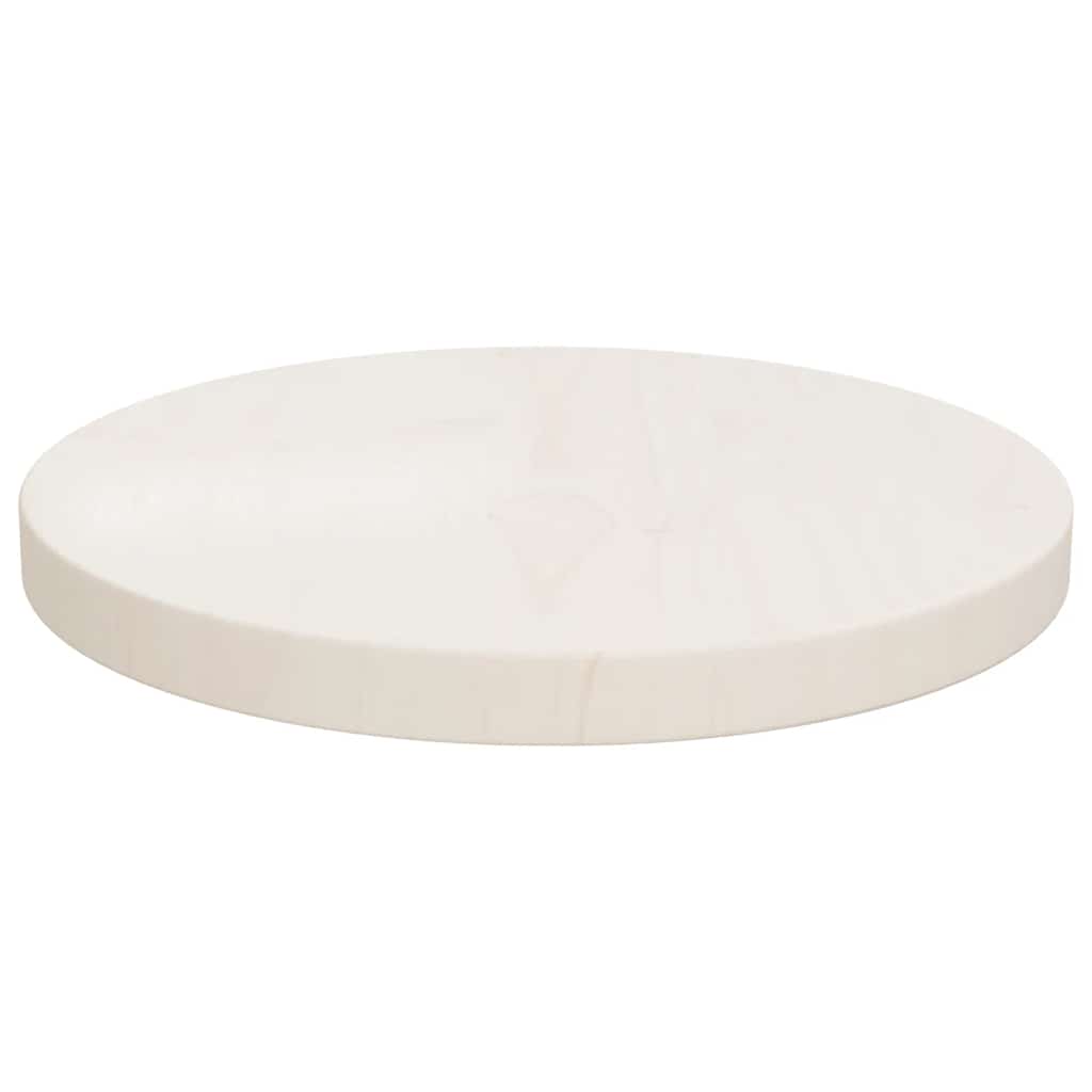 Tampo de mesa pinho maciço ø30x2,5 cm branco