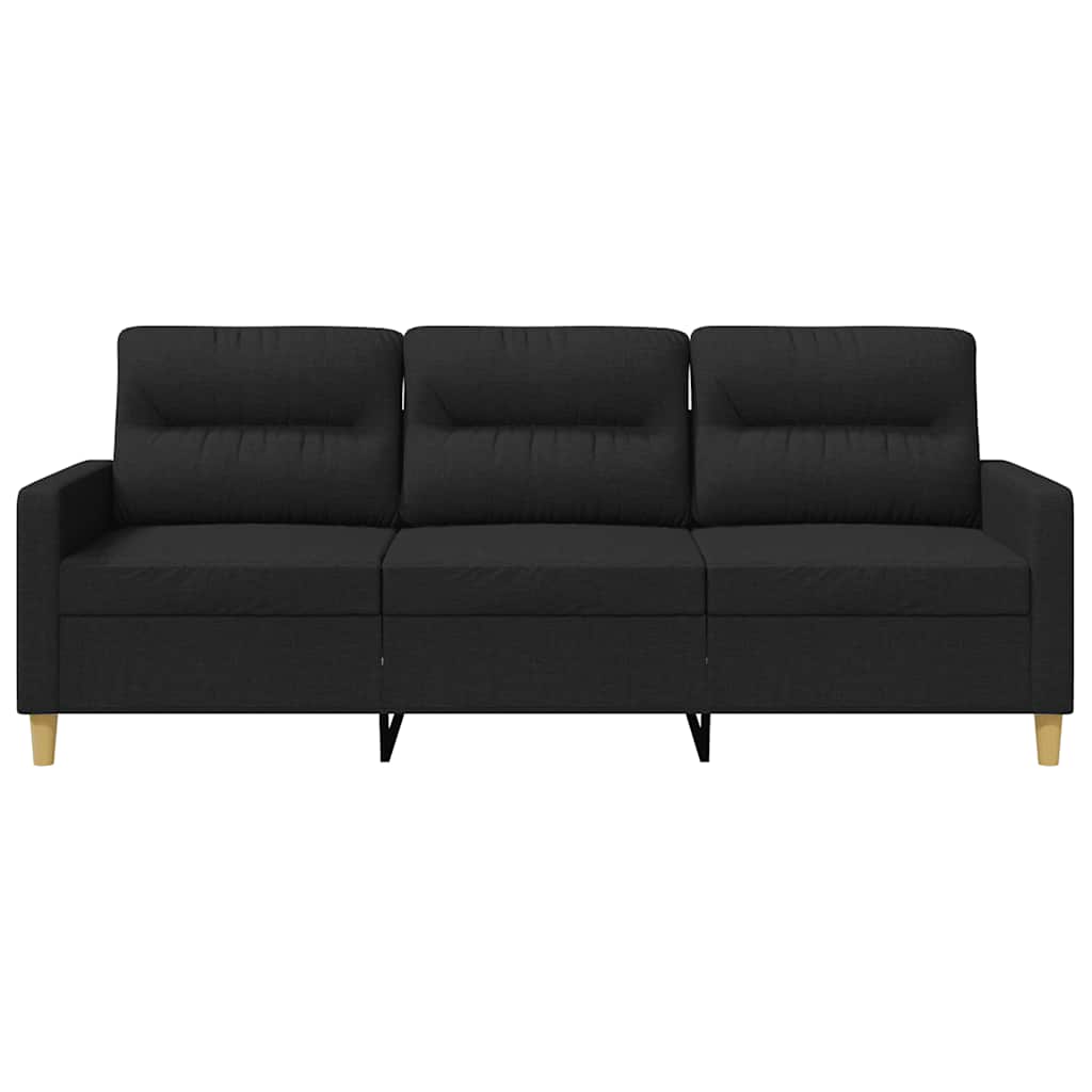 Sofá de 3 lugares tecido 180 cm preto