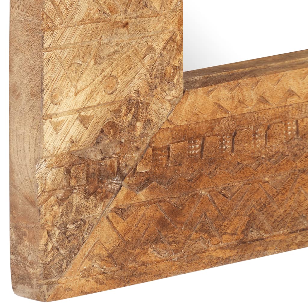 Espelho esculpido à mão 110x50x2,5 cm madeira mangueira maciça