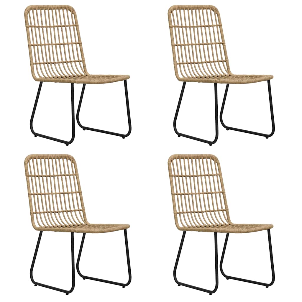 5 Pcs conjunto de jantar para exterior vime PE e vidro