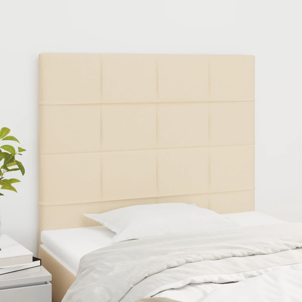 Cabeceira creme 80x5x118/128 cm tecido