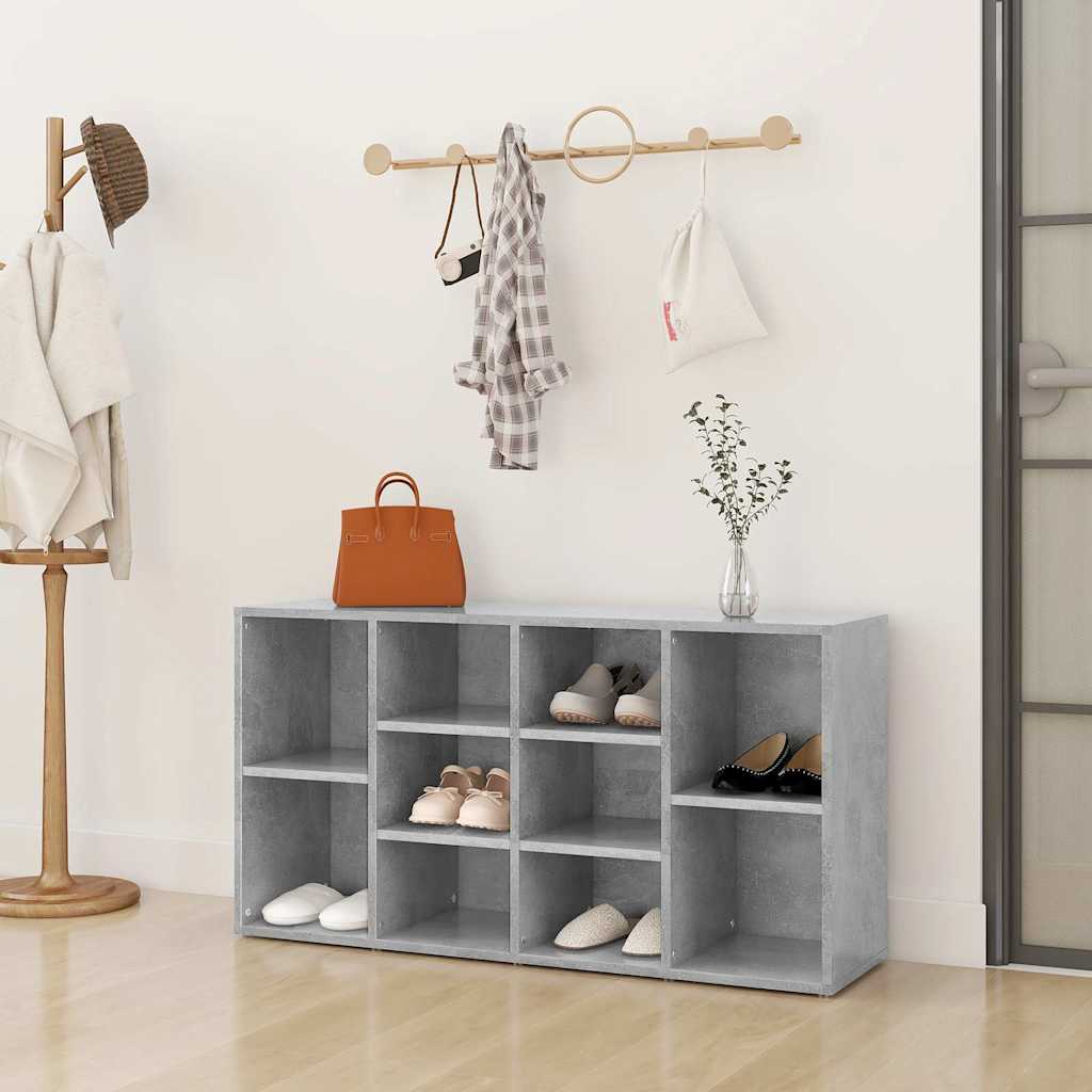 Sapateira 103x30x55 cm contraplacado cinzento cimento