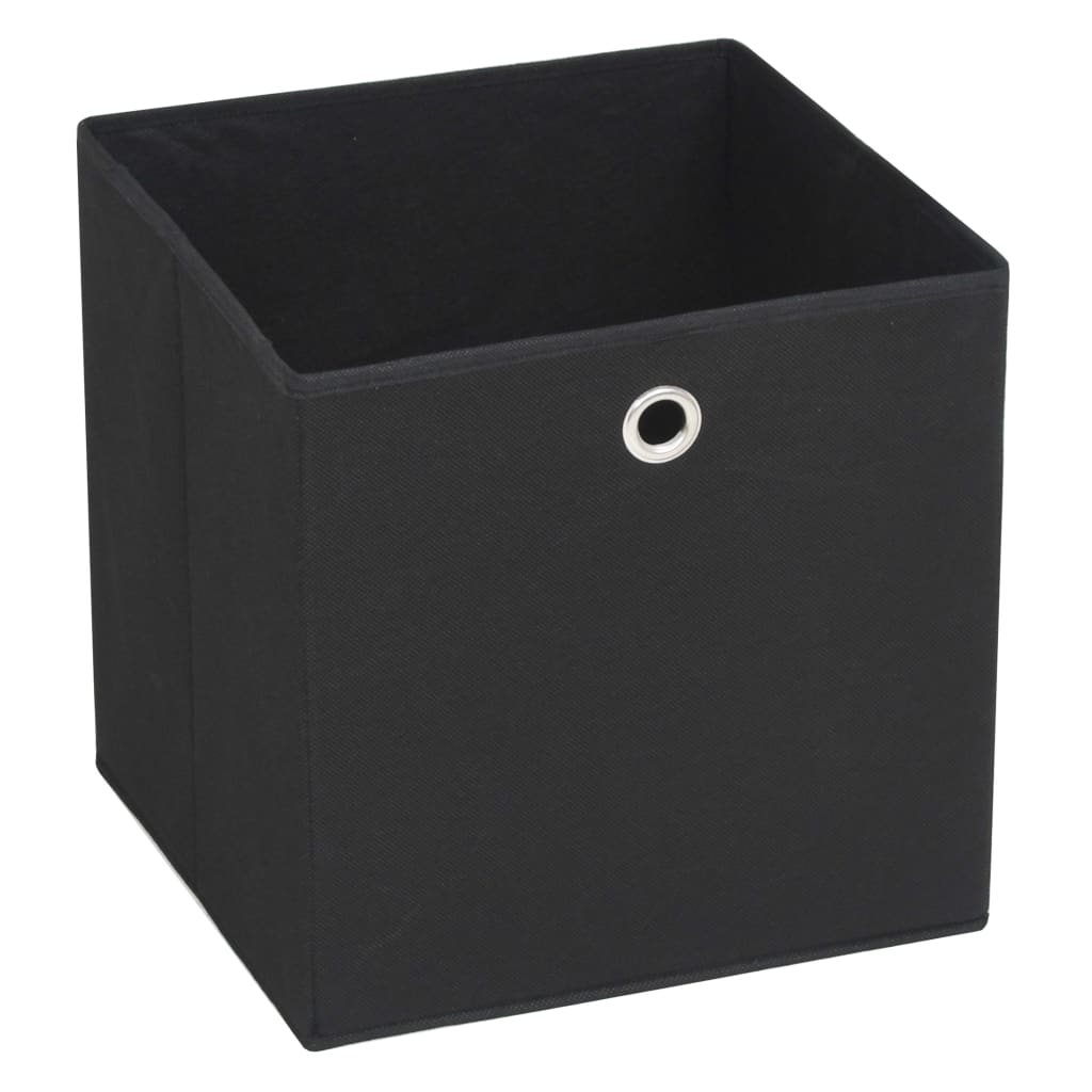 Caixas arrumação 10 pcs não-tecido (tnt) 32x32x32 cm preto