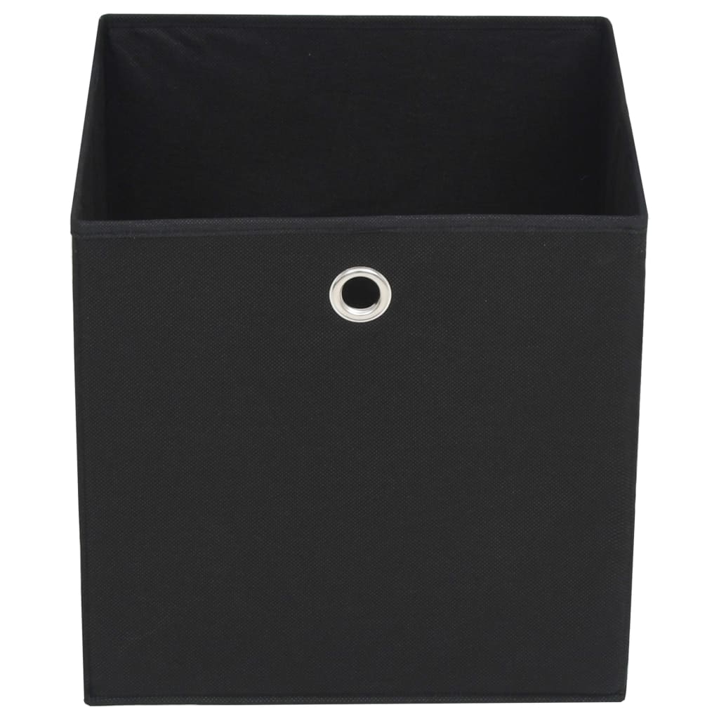 Caixas arrumação 10 pcs não-tecido (tnt) 32x32x32 cm preto