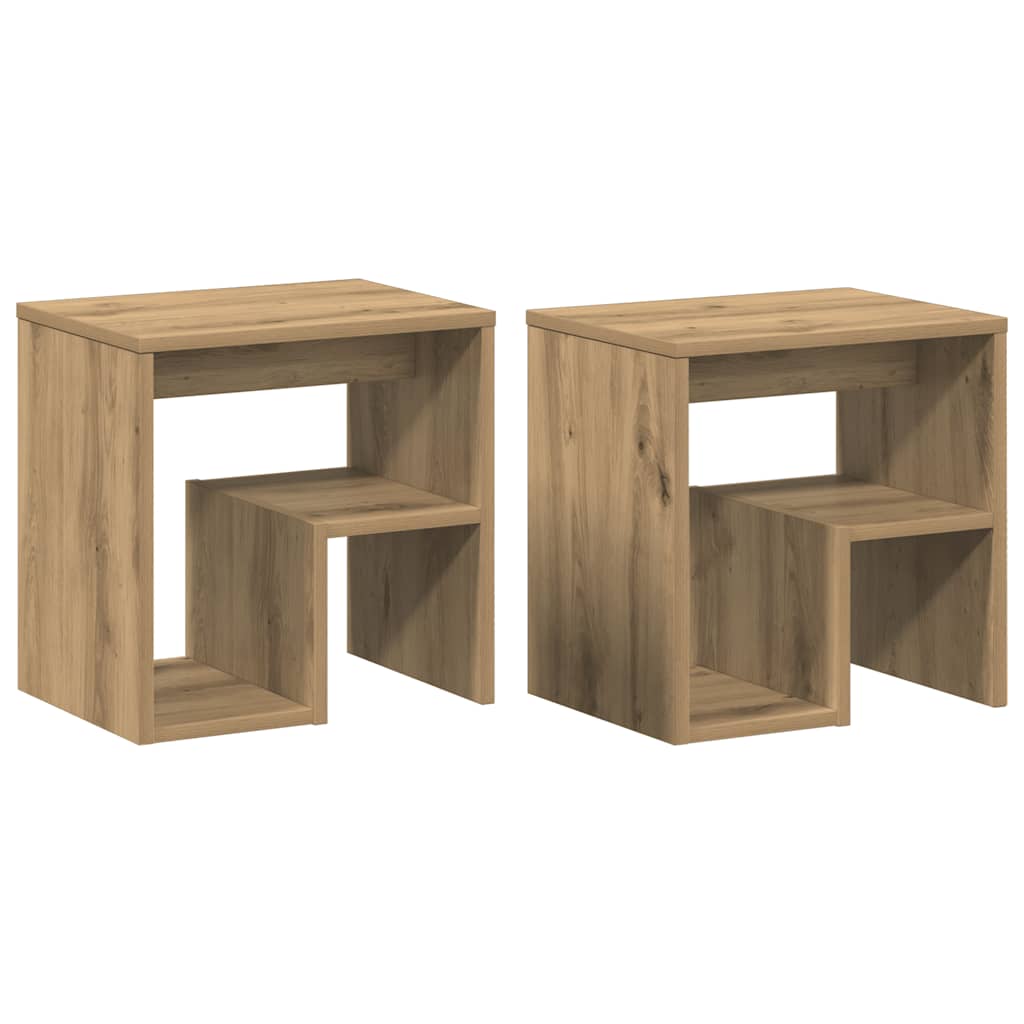 Mesa de cabeceira 2 pcs derivados de madeira carvalho artesanal