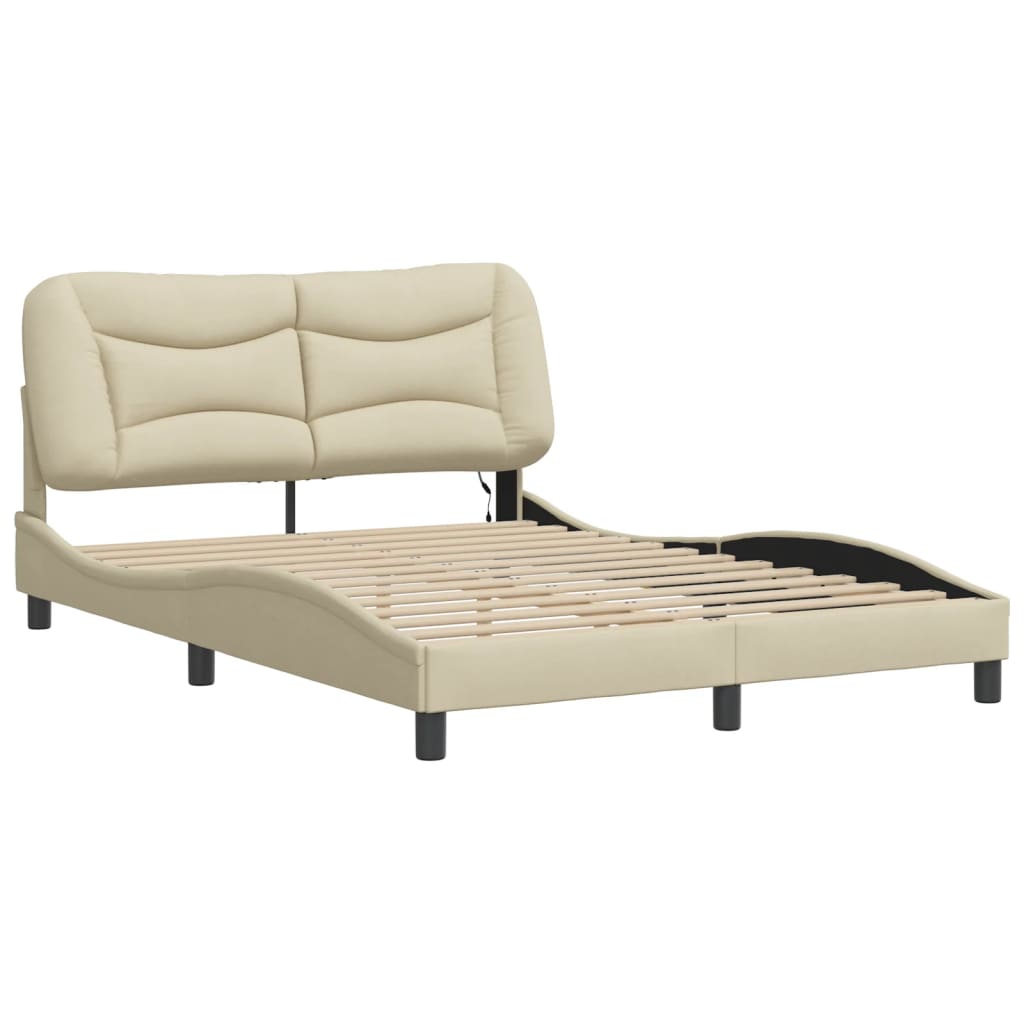 Estrutura de cama com LED sem colchão hvar 140x200 cm tecido