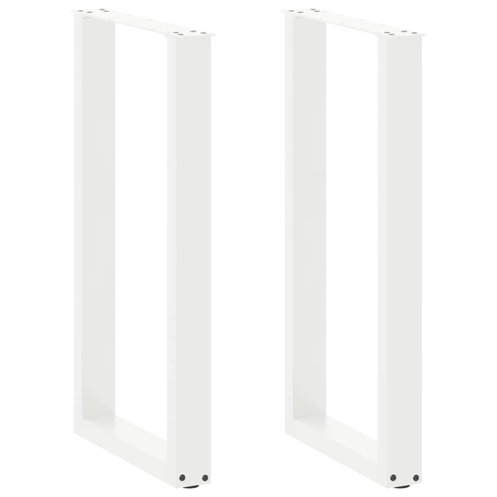 Pés de mesa de bar em forma de u 2 peças branco 40x(90-91) cm aço
