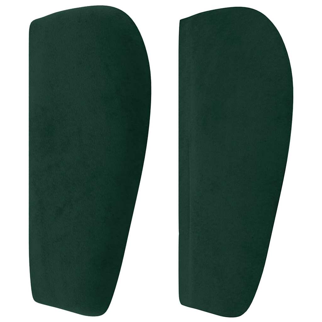 Cabeceira de cama c/ abas veludo 83x23x78/88cm verde-escuro