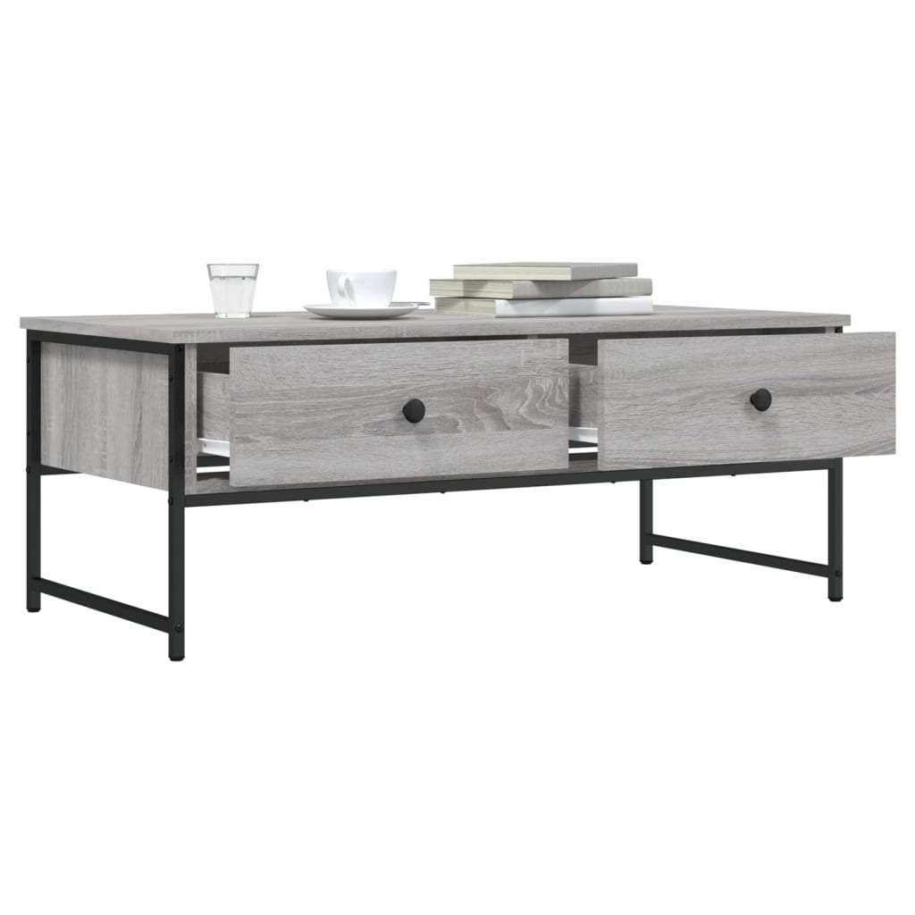 Mesa de centro 101x49x39,5 cm derivados madeira cinzento sonoma