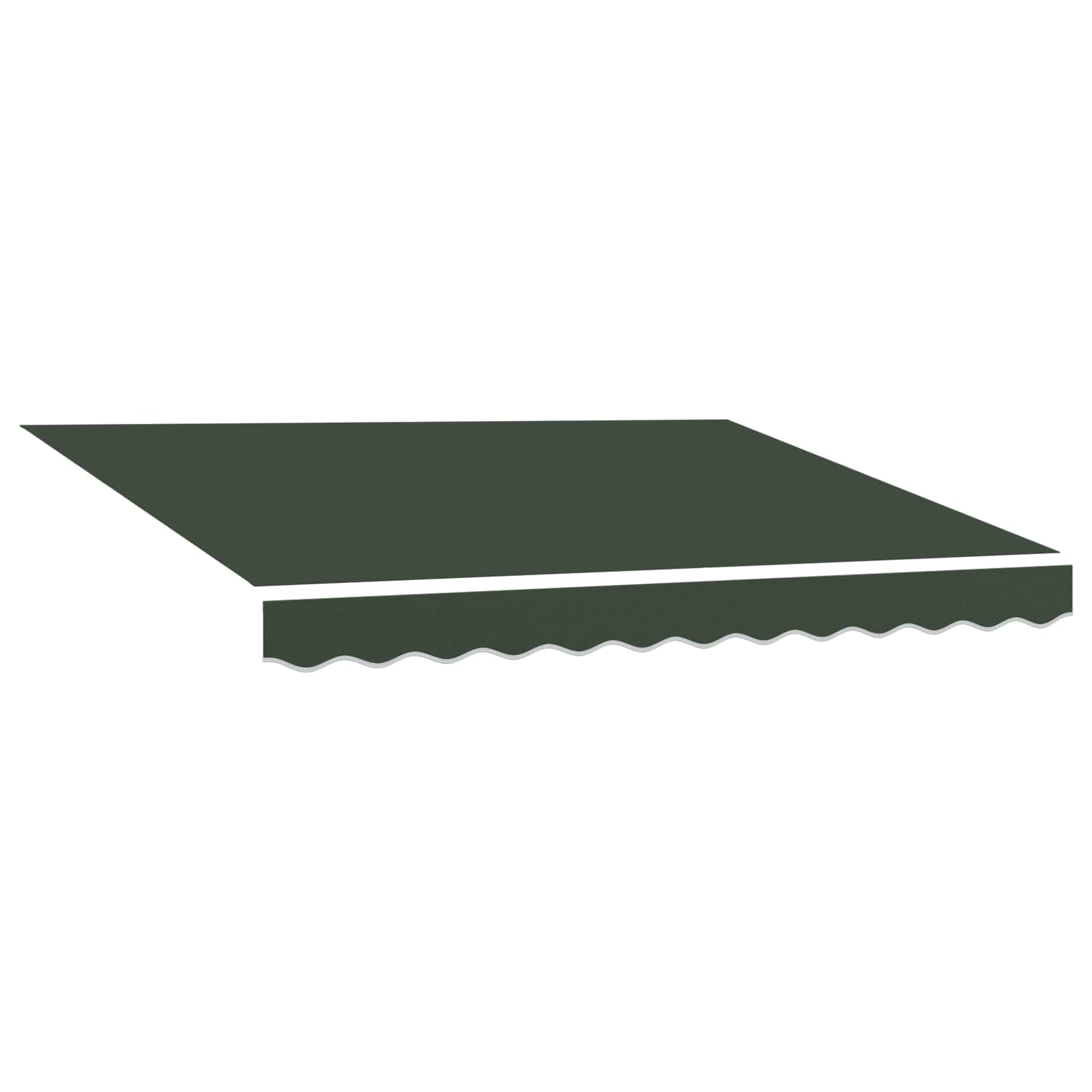 Tecido de substituição para toldo verde-escuro 281 x 245 cm