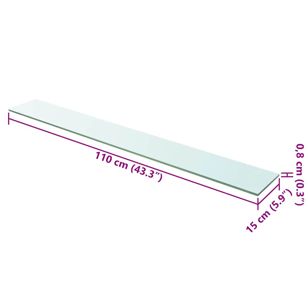 Prateleiras 2 pcs 110x15 cm vidro transparente