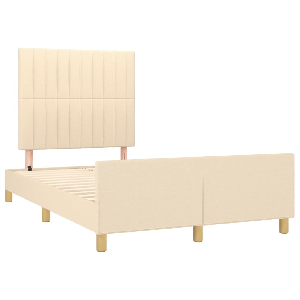 Estrutura de cama sem colchão 120x200 cm tecido cor creme