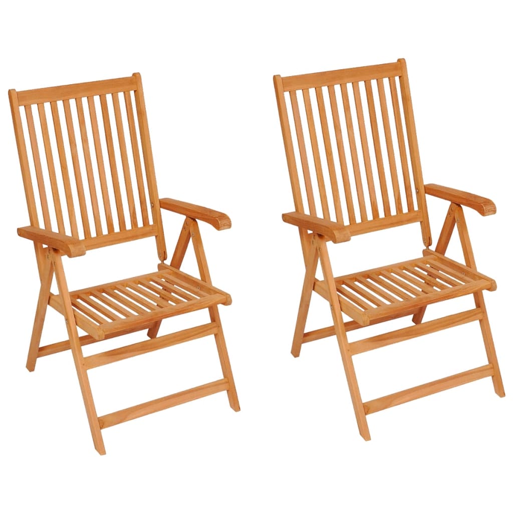 Cadeiras de jardim c/ almofadões vermelhos 2 pcs teca maciça