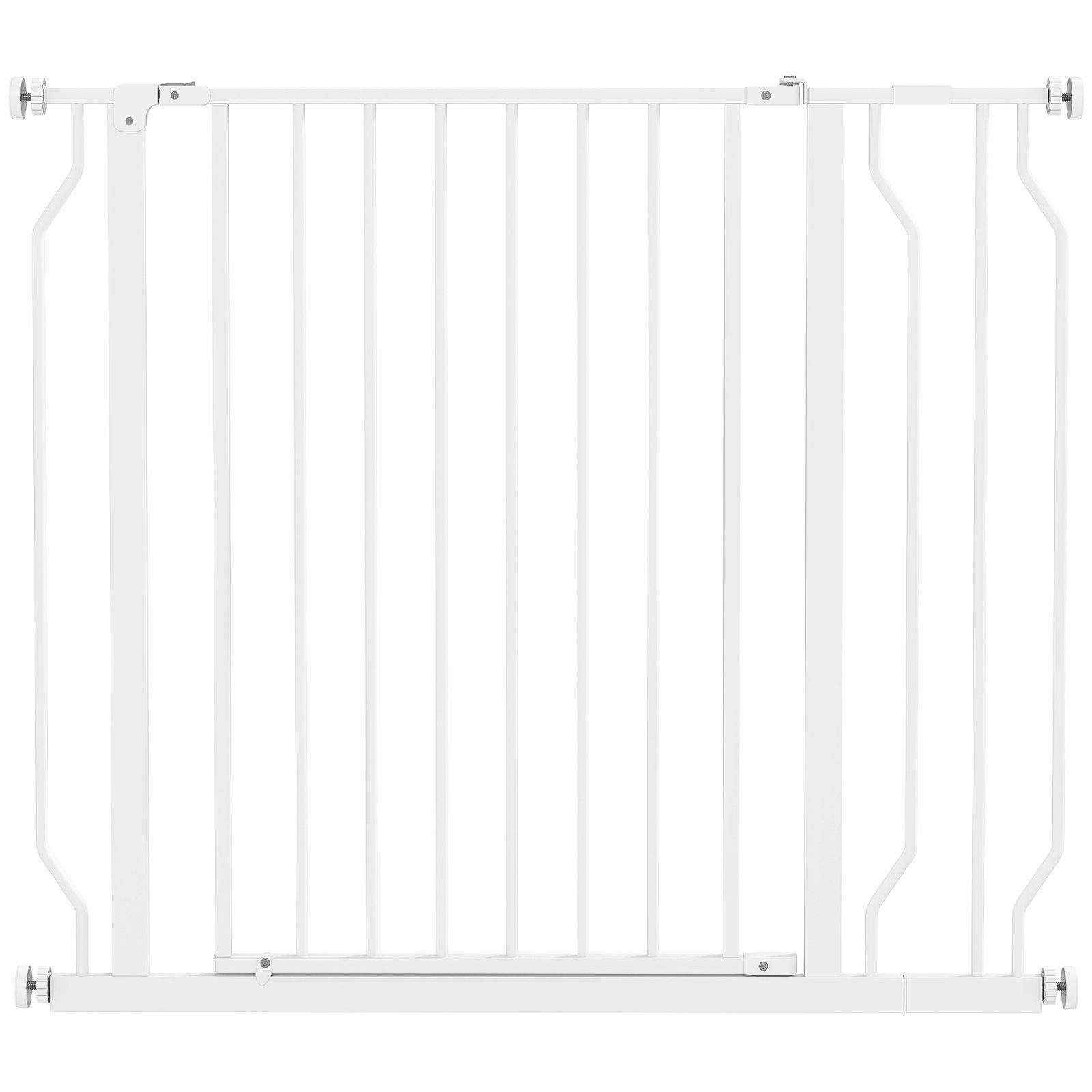 Barreira de Segurança para Cães Extensível para Escadas e Portas 75-95cm com Extensão de 10 cm Altura 76 cm Branco