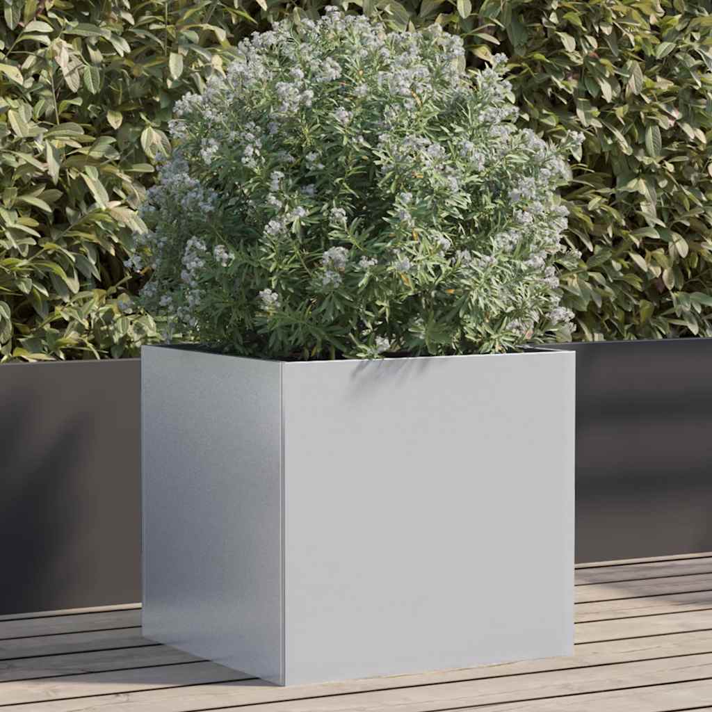 Vaso/floreira 42x40x39 cm aço galvanizado prateado