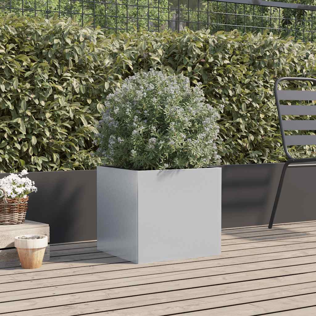 Vaso/floreira 42x40x39 cm aço galvanizado prateado