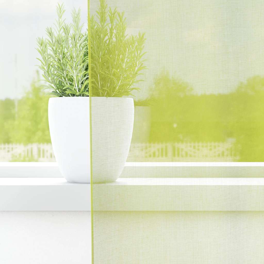 Cortinas de voile com ilhós 2 pcs verde-maçã 140x175 cm
