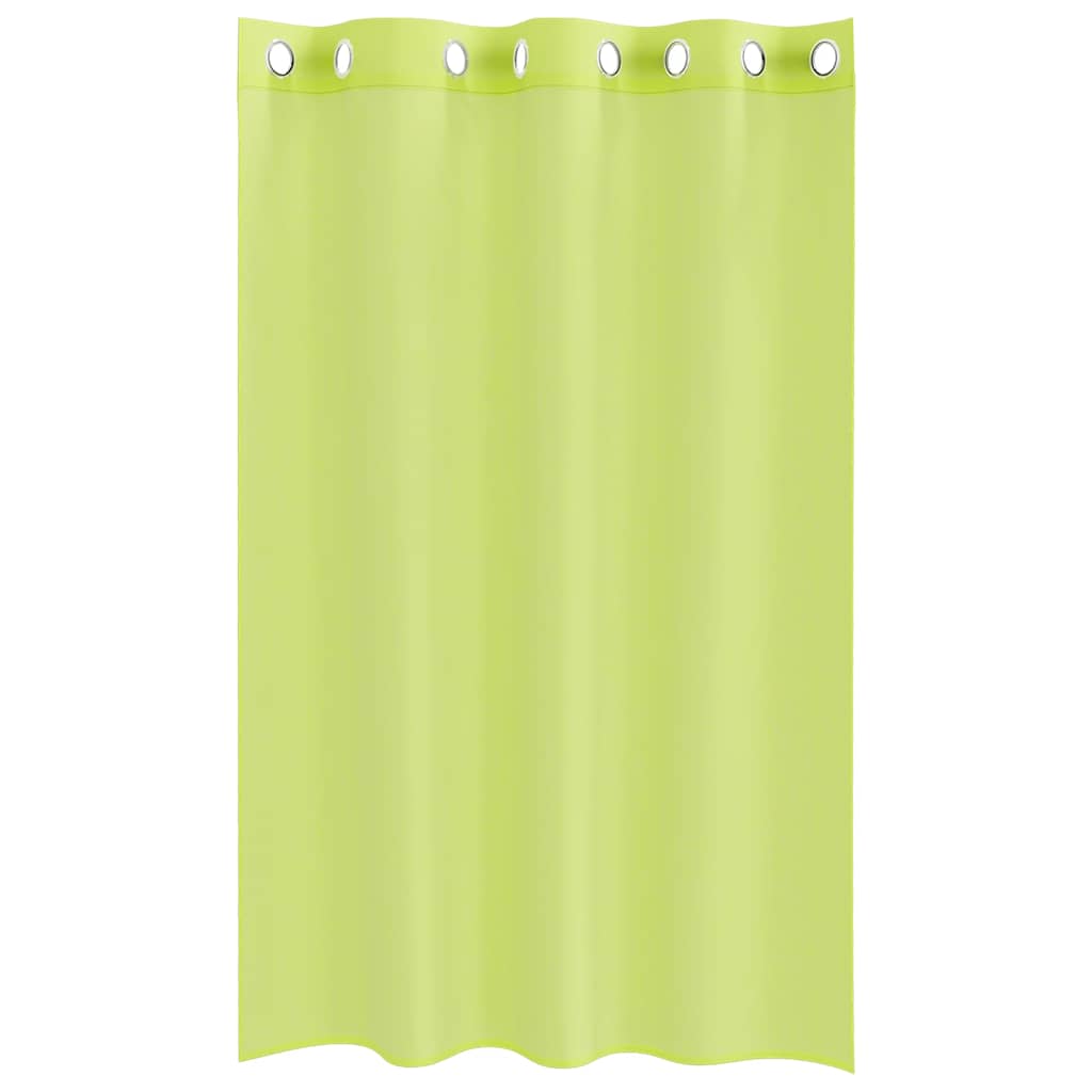 Cortinas de voile com ilhós 2 pcs verde-maçã 140x175 cm