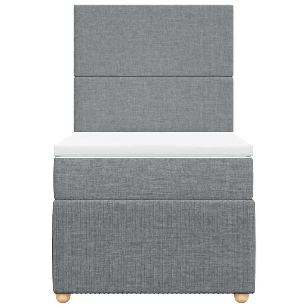 Cama com molas/colchão 90x200 cm tecido cinza-claro
