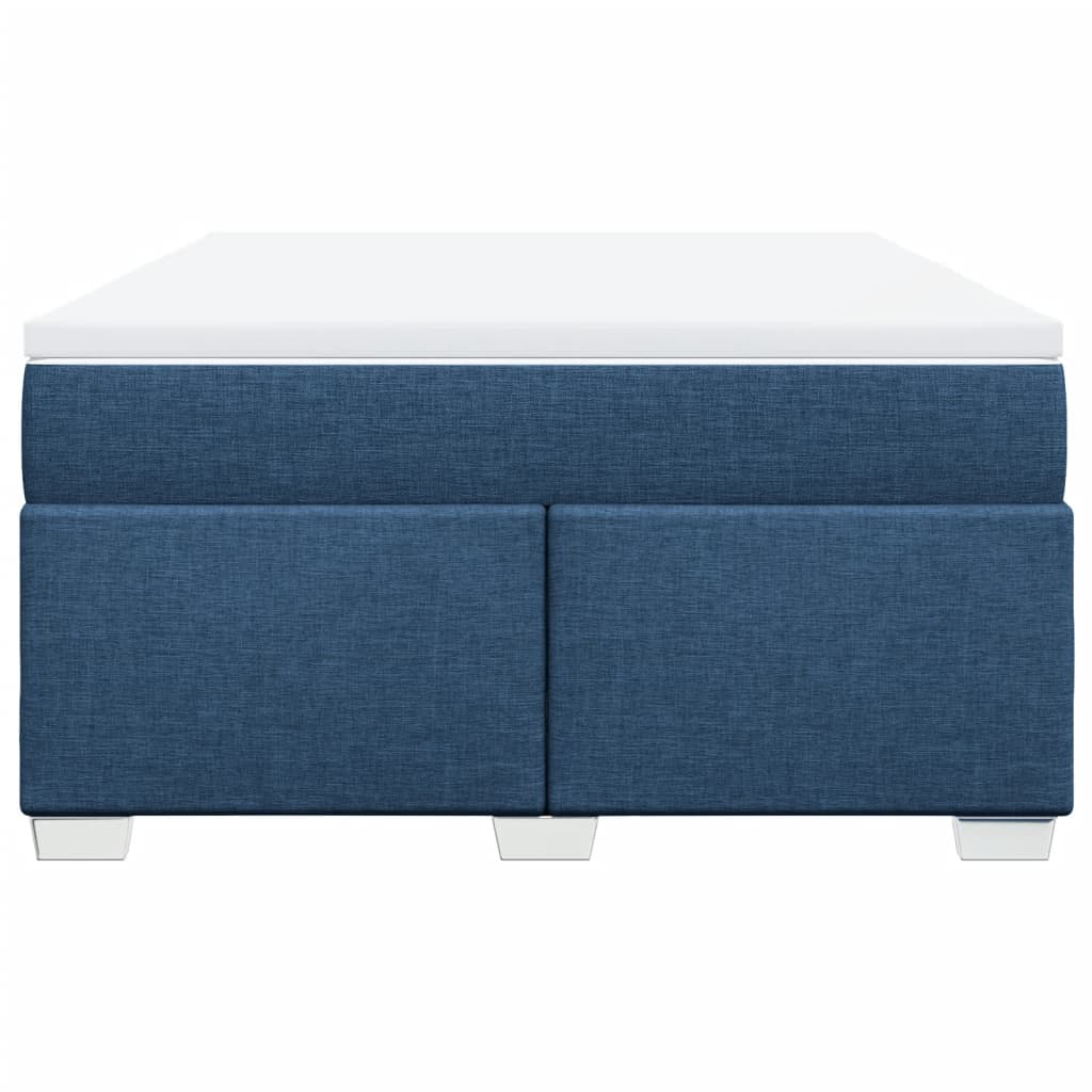 Cama com molas/colchão 160x200 cm tecido azul