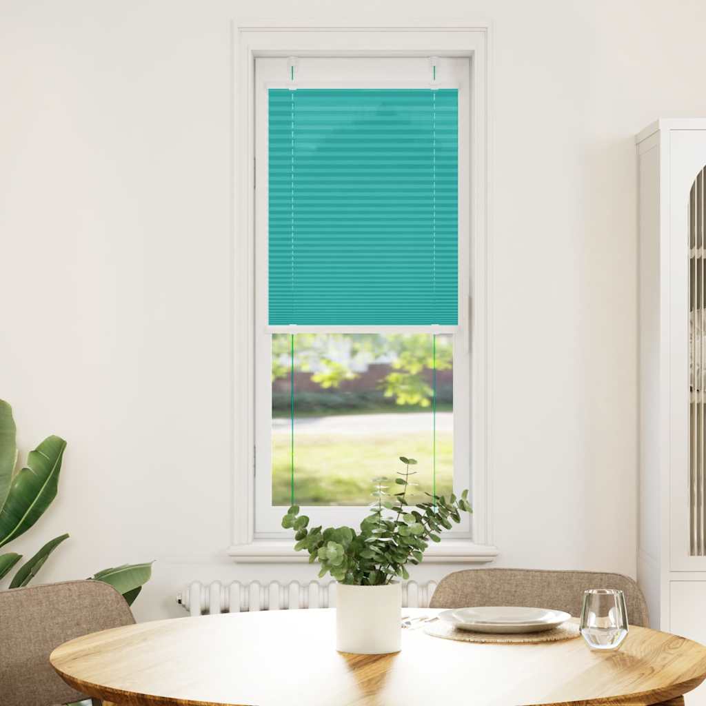Gasolina verde plissada cega 45x100 cm largura tecido 44,4 cm