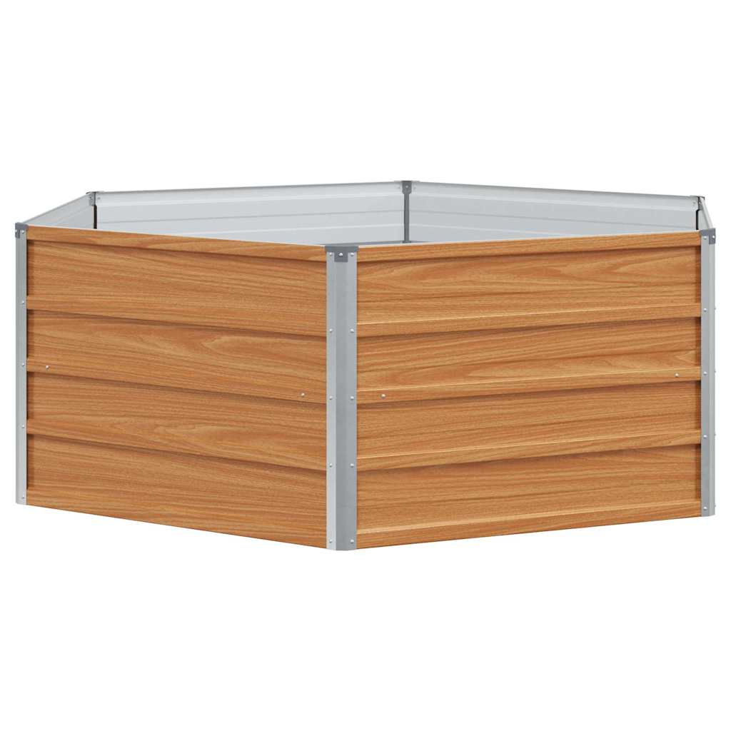 Cama de jardim elevada parece madeira 129 x 129 x 45 cm