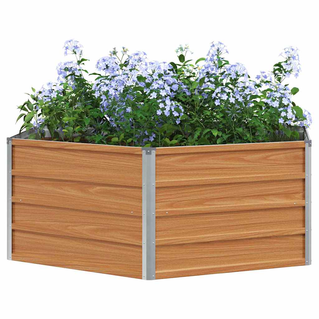 Cama de jardim elevada parece madeira 129 x 129 x 45 cm