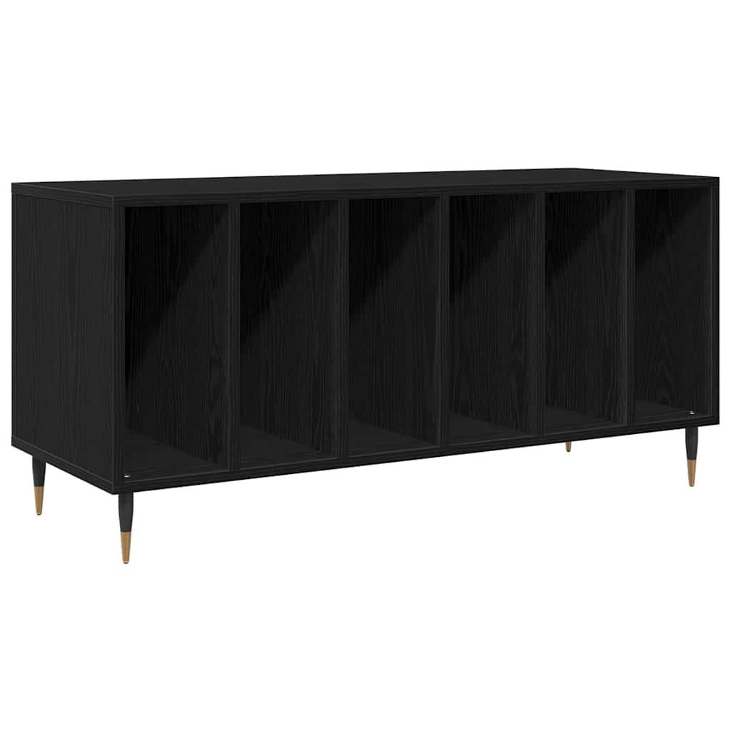 Armário para discos de vinil carvalho preto 100 x 38 x 48 cm