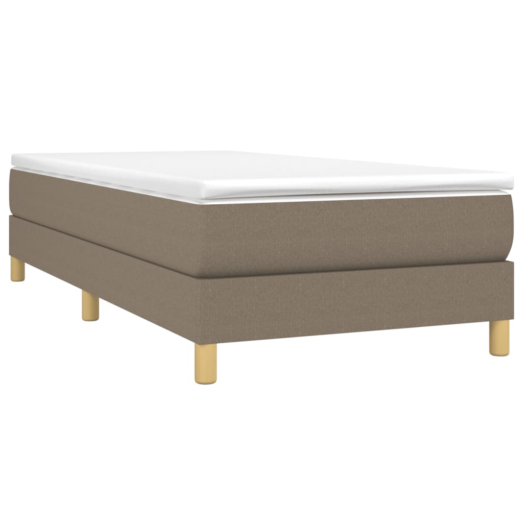 Cama com molas/colchão 100x200 cm tecido cinza-acastanhado