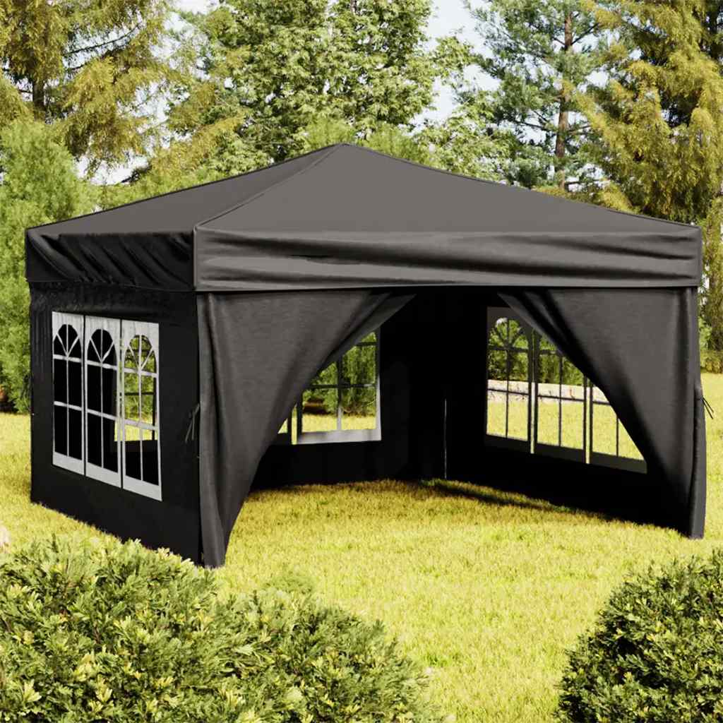 Tenda para festas dobrável com paredes laterais 3x3 m preto