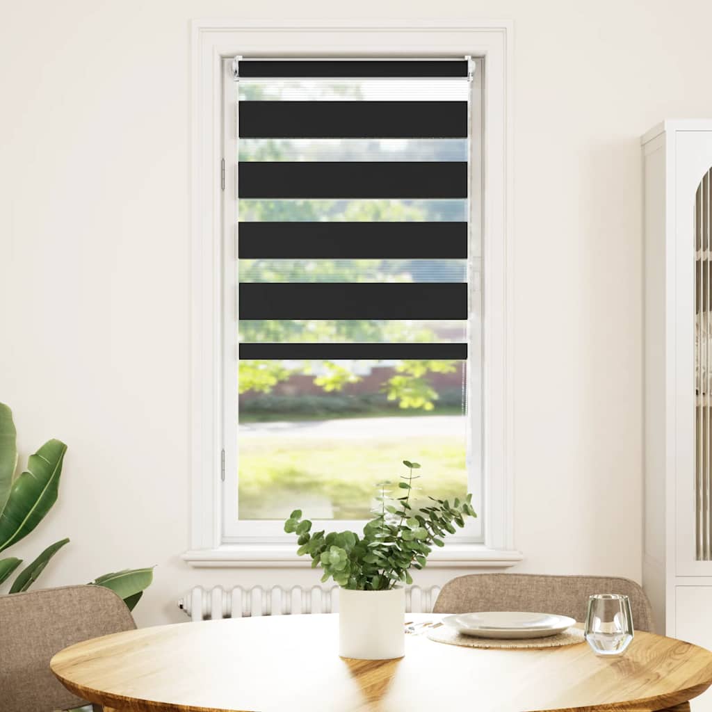 Cortina zebra 80,9x150 cm, largura do tecido 76,7 cm, preta