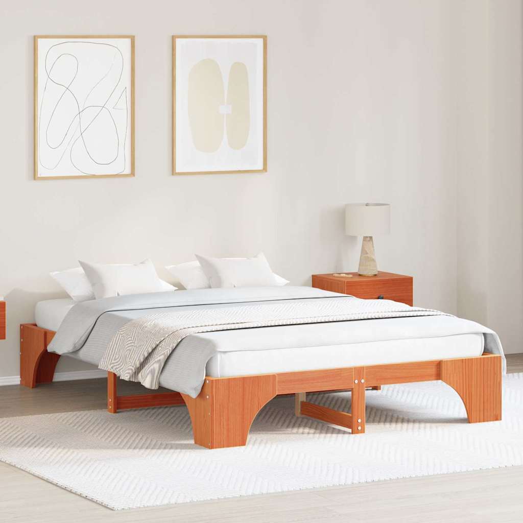 Estrutura da cama marrom cera 160 x 200 cm
