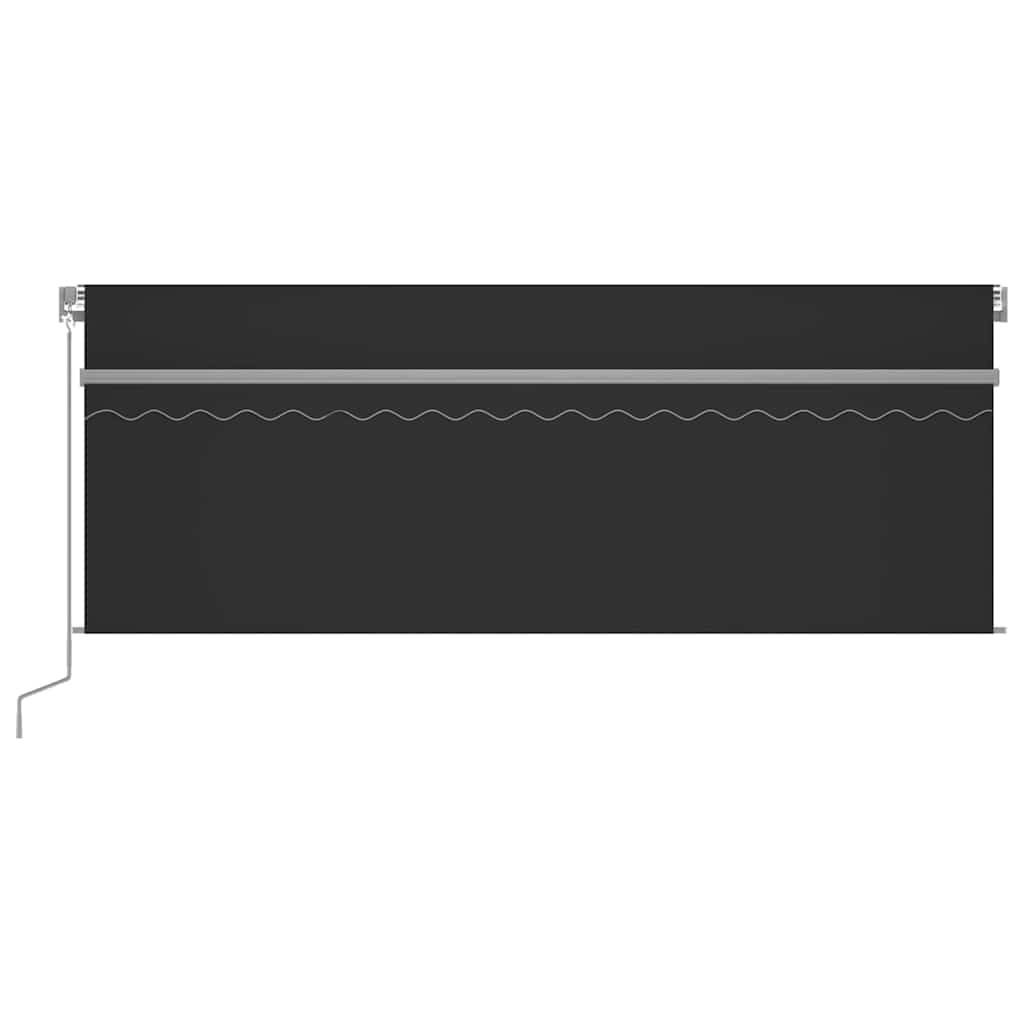 Toldo retrátil manual com estore e luzes LED 4,5x3 m antracite