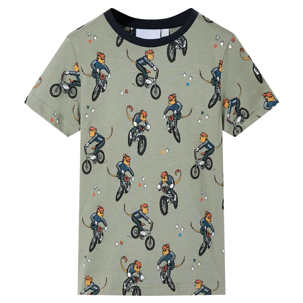 Pijama de manga curta para criança caqui-claro 116